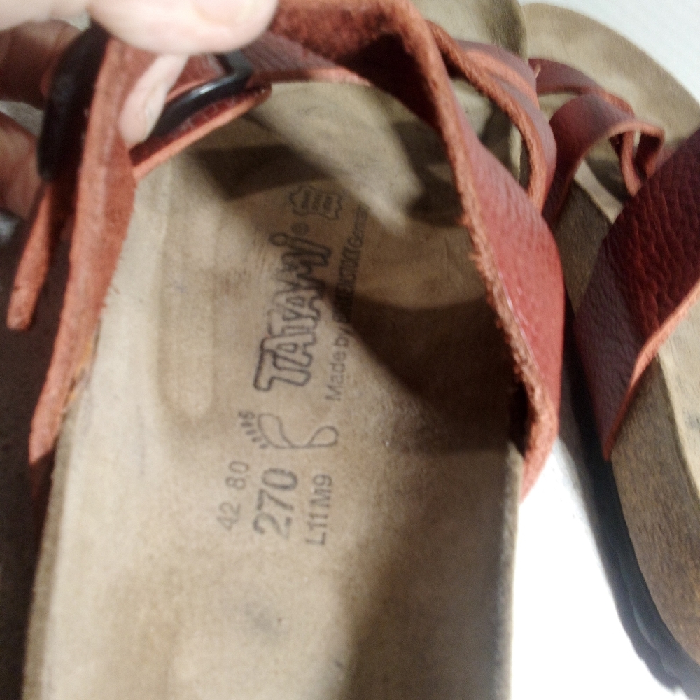 Birkenstock Tatami Red Double Buckle Crisscross Sandals US sz. Woman 11. Men 9 - Picture 8 of 10